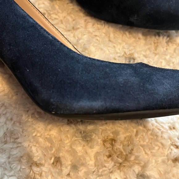 Franco Sarto Navy Blue Suede Heels 7.5 - Picture 3 of 3